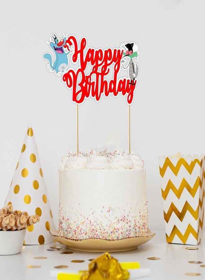Seyal® Birthday Party Decoration - Ogy & The Cockroaches Happy Birthday Cake Topper - Image 5